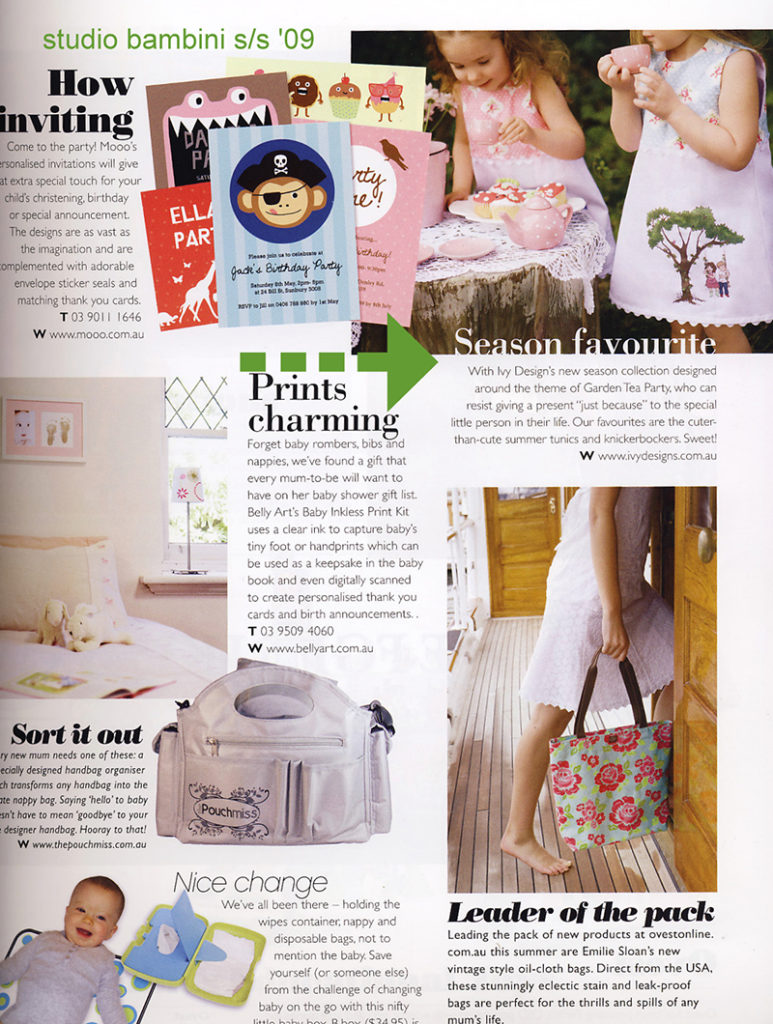 Magazine exposure for Ivy Designs' products
