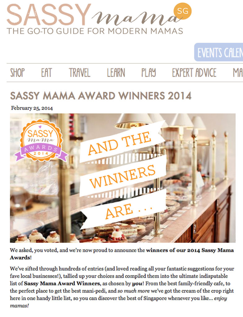 Red Carousel won 'Best shop for party planning and supplies' in the 2014 Sassy Mama awards